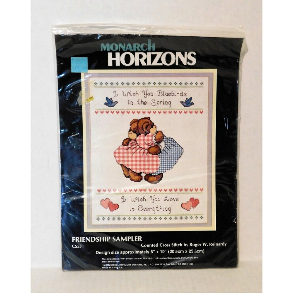 Monarch Horizons Friendship Sampler Counted Cross Stitch Kit 8x10 CS53 Bears NEW